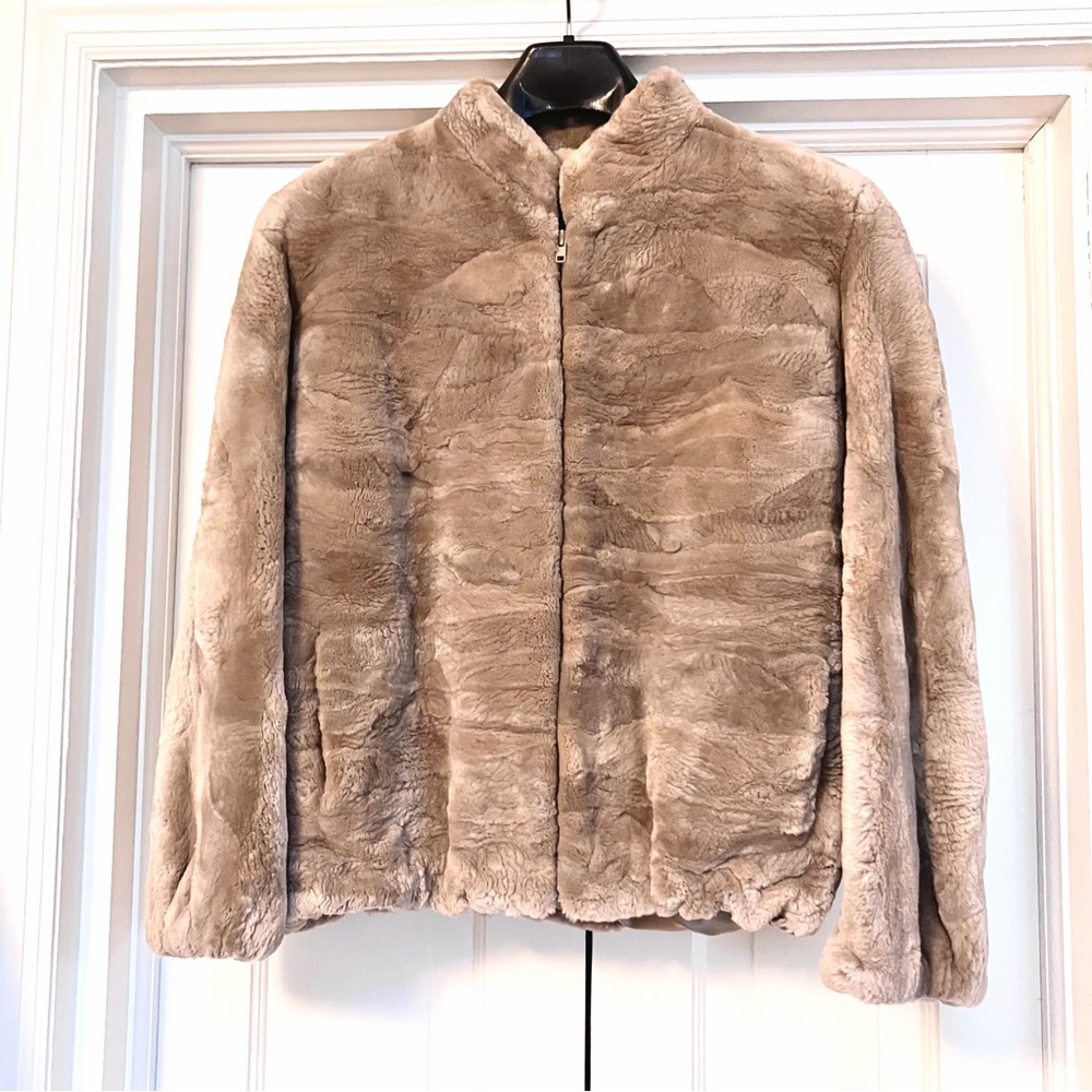 Vintage Neiman Marcus 
Sheared Beaver Real Fur Teddy Coat Blush S M